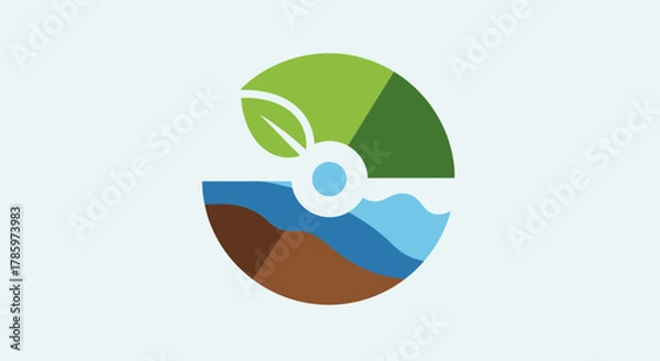 Fototapeta Environmental Sustainability Logo Design with Natural Elements.