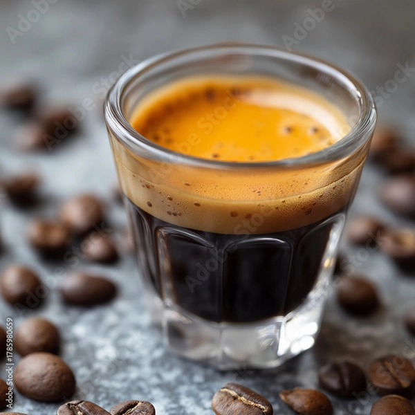 Obraz Espresso Shot with Coffee Beans