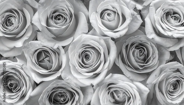 Fototapeta Monochrome Roses - A Study in Texture and Form.