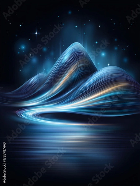 Fototapeta Dark blue background mountain lines