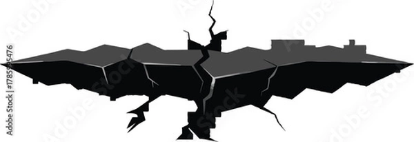 Fototapeta vector illustration of a black silhouette of a black and white