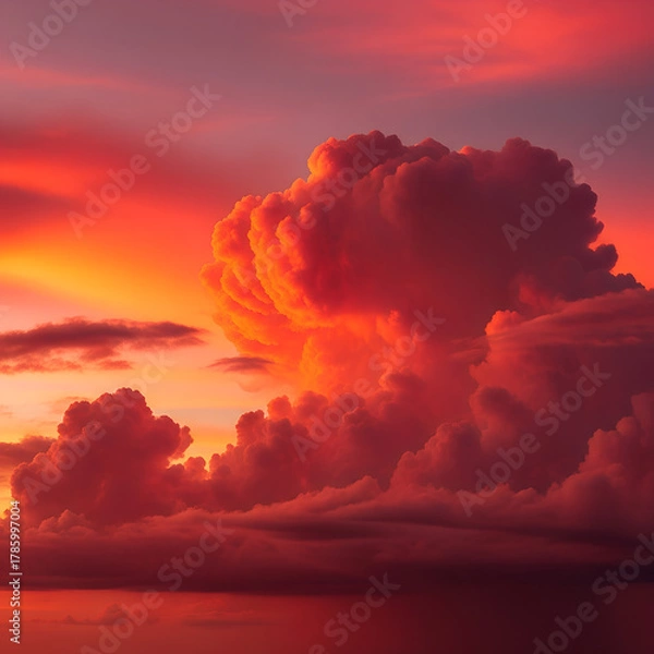 Obraz Red and pink clouds 3D as background