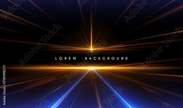 Fototapeta Abstract light rays effect on black background