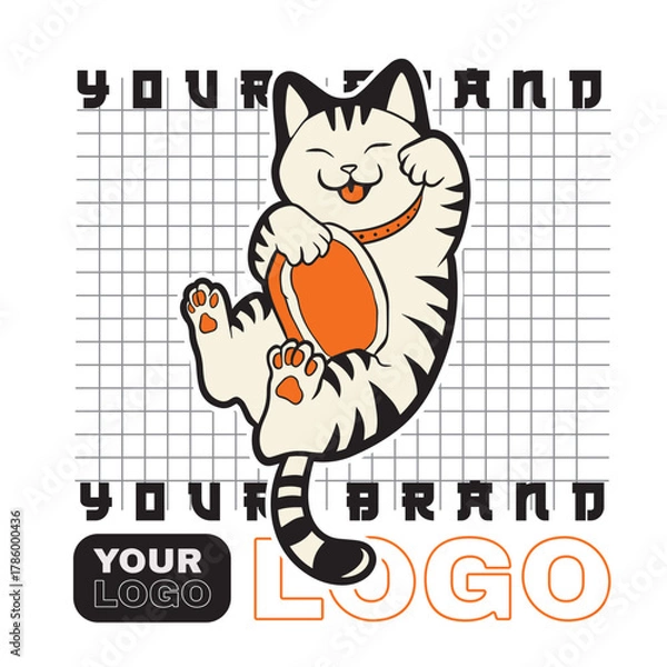 Fototapeta funny vector illustration of a cat	
