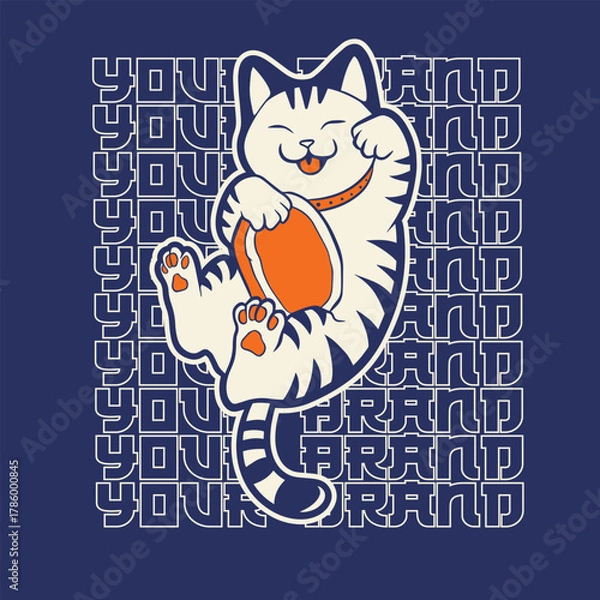 Fototapeta funny vector illustration of a cat	
