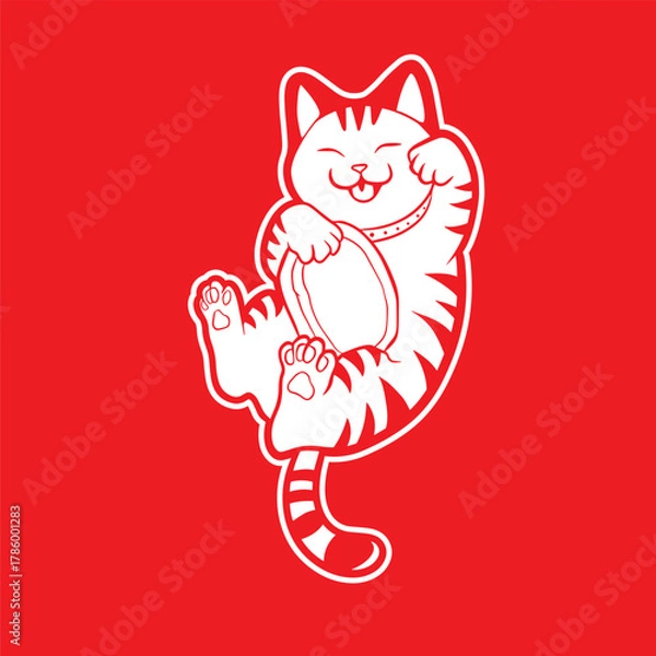 Fototapeta funny vector illustration of a cat	
