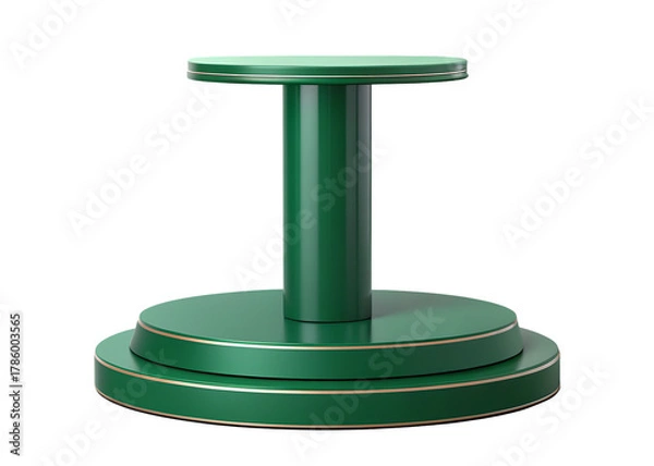 Fototapeta Green pedestal stand isolated on transparent background