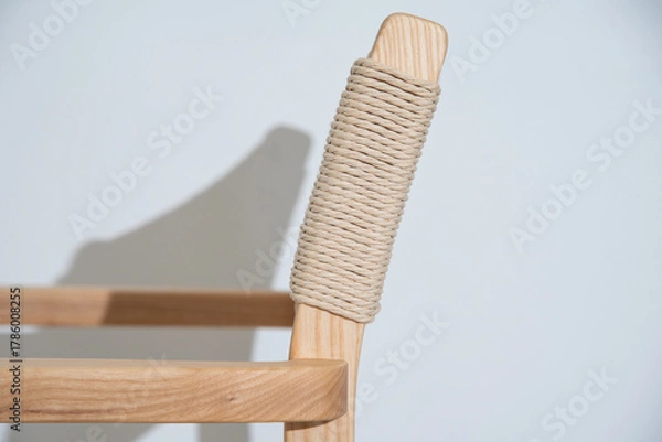 Fototapeta Texture of handcraft Wishbone chair on white background.