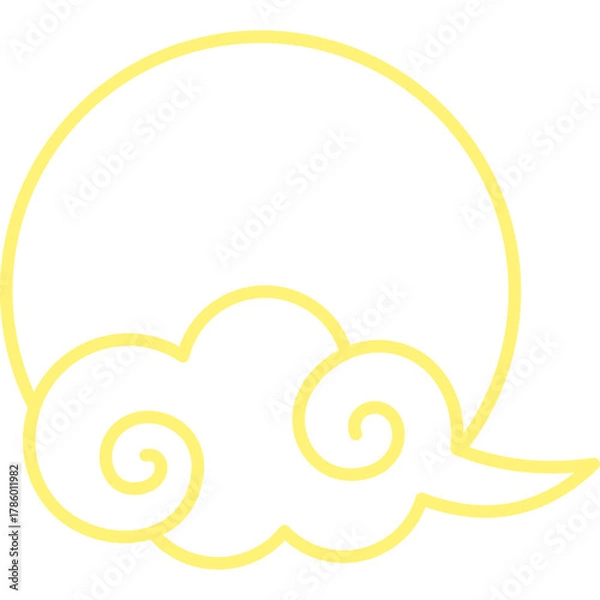 Fototapeta Chinese Cloud Line Frame