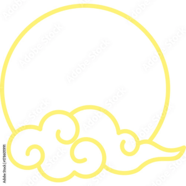 Fototapeta Chinese Cloud Line Frame