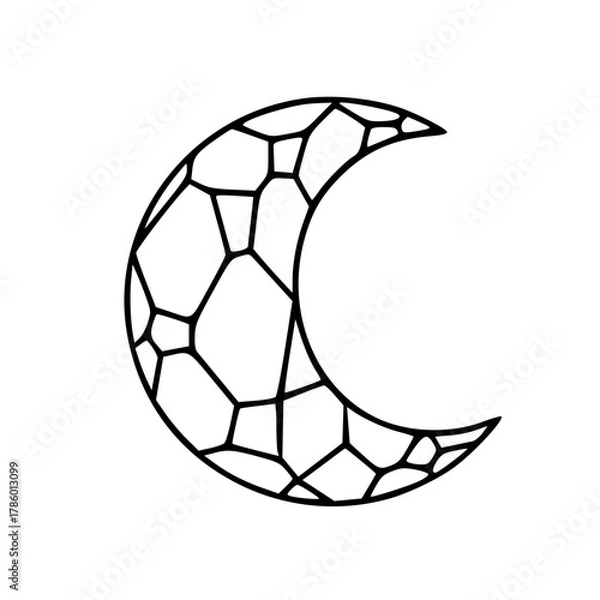 Obraz Crescent moon mosaic style outline art
