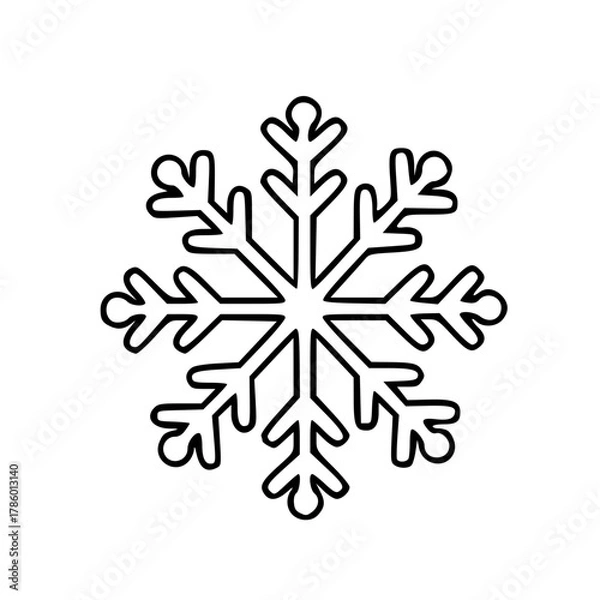 Obraz Snowflake icon minimal winter outline symbol