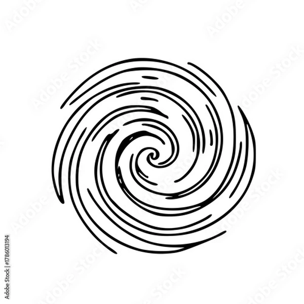 Obraz Swirling spiral abstract minimalist line design