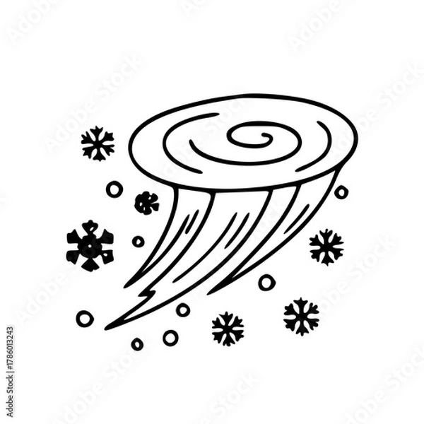 Obraz Winter wind swirl with falling snow