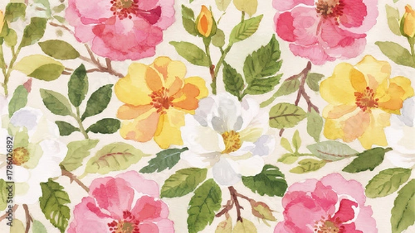 Obraz Watercolor floral pattern