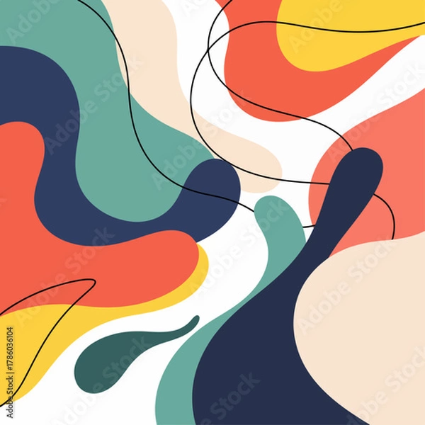 Obraz Vector hand drawn minimal background design.	