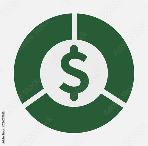 Obraz Financial Pie Chart & Budget Allocation Icon