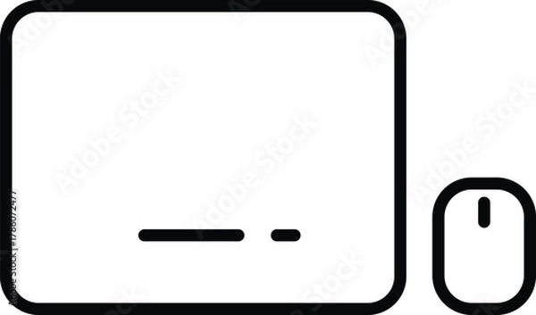 Fototapeta a desktop computer mouse with keyboard outline