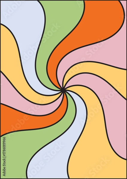 Fototapeta Abstract Swirling Retro Psychedelic Pattern