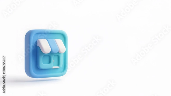 Obraz Soft 3D Storefront Shop Icon on White