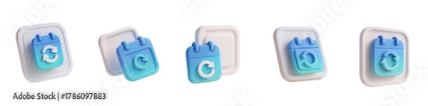 Obraz Soft 3D Subscription Recurring Icon — Isolated on Transparent