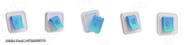 Obraz Soft 3D Invoice Euro Billing Icon