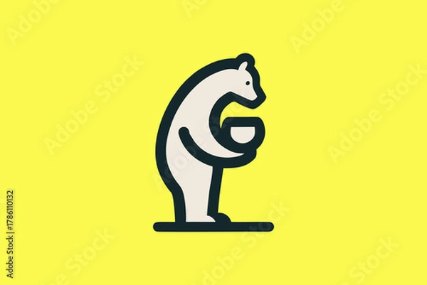 Fototapeta This is a simple vector image of a honey bear suitable for use in designing logos for food, beverage, jacket, t-shirt, herbal, sticker, book, printing companies.