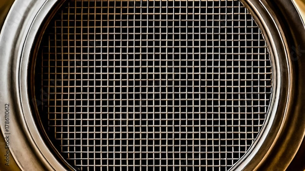 Fototapeta close-up shot of the internal structure of a catalytic converter, a component used in vehicle exhaust systems. abstract honeycomb pattern automotive background .