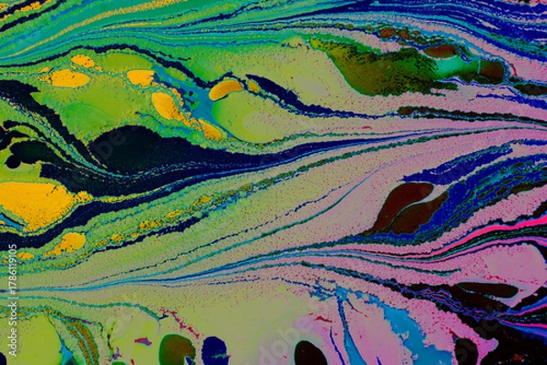 Fototapeta Abstract ebru marbling texture background design.