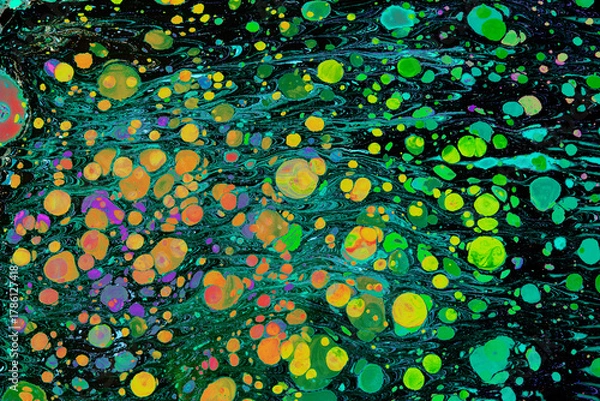 Obraz Abstract ebru marbling texture background design.