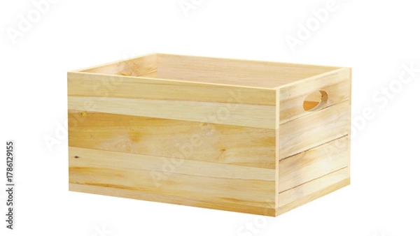 Obraz empty wooden box storage for delivery 3D rendering