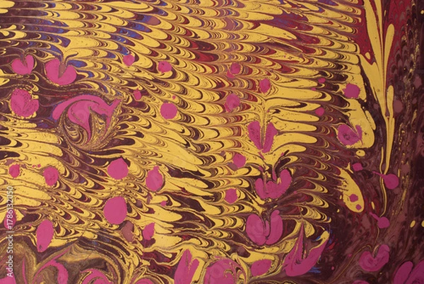 Fototapeta Abstract ebru marbling texture background design.