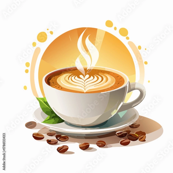 Fototapeta Coffee advertisement vector 