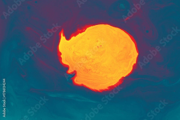 Obraz Abstract ebru marbling texture background design.