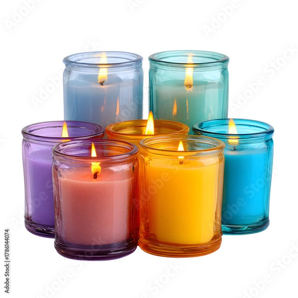 Fototapeta Vibrant Candle Display for Home Decor - Bright and Colorful Product Showcase