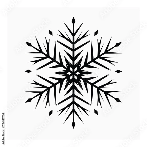 Fototapeta Black snowflake graphic design