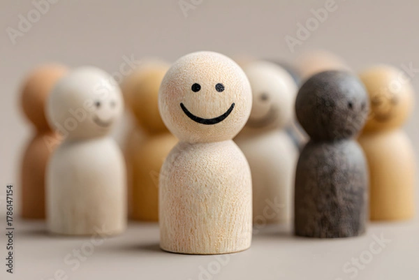 Fototapeta Diverse Group of People Figures Smiling concept. Celebrating Diversity and Inclusion