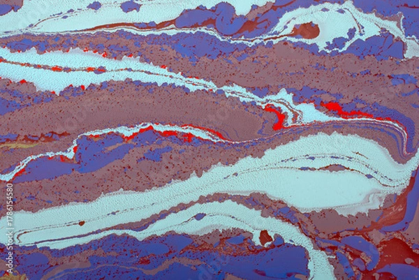 Fototapeta Abstract ebru marbling texture background design.