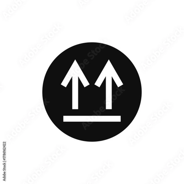 Obraz These Side Up. Packaging Black Icon Vector Sign