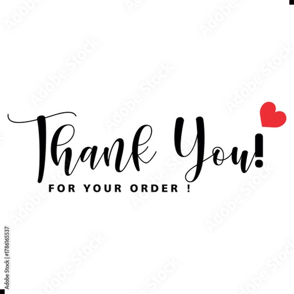 Fototapeta Thank You for Your Order. Elegant Thank You for Your Order Design with Stylish Graphics. Sophisticated Thank You for Your Purchase Image with Modern Elements. Chic Thank You for Your Order Graphic