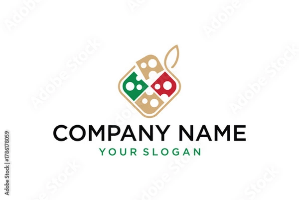 Fototapeta Modern Abstract Company Logo Design with Four-Square Geometric Pattern