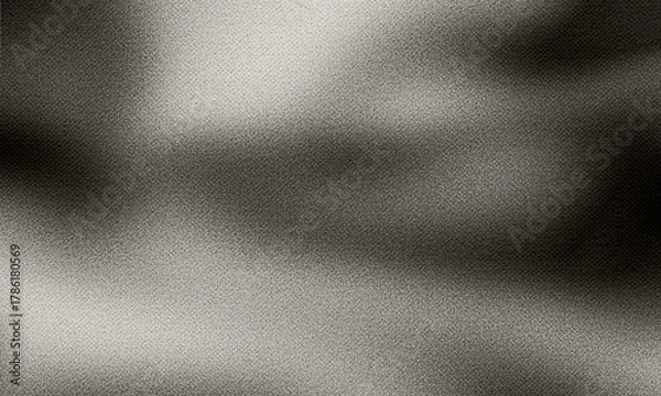 Fototapeta Grey black white glowing abstract gradient shape on black grainy background minimal header cover poster design copy space