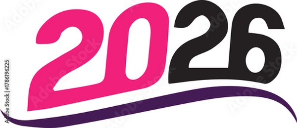 Obraz Beautiful happy new year 2026 colorful text design