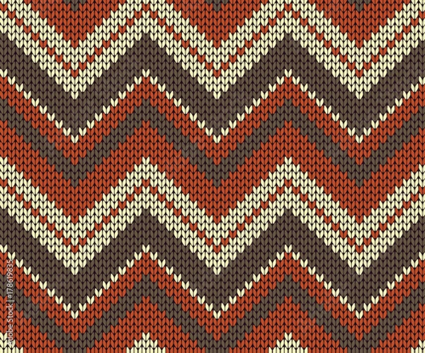 Obraz Seamless knitted vector pattern