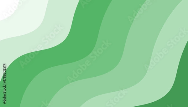Fototapeta Serene Green Wavy Lines Backdrop - Calming Abstract Curves for Refreshing and Natural Aesthetics