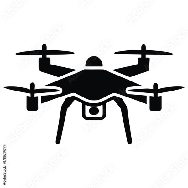Obraz Drone Flying Vector Illustration on White Background
