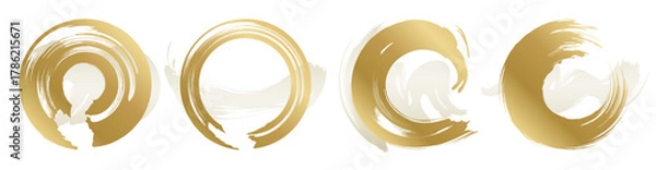 Obraz 筆で書いた円形のベクター素材。正月にぴったりな高級感。