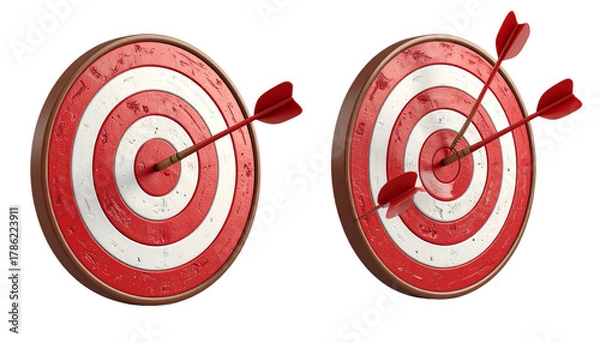 Fototapeta 1. Bullseye Target with Arrow Collection, isolated on transparent background