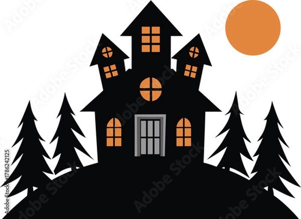 Obraz halloween house vector
