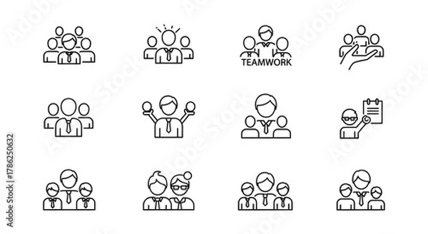 Fototapeta Business Icons Set: A collection of various business icons.